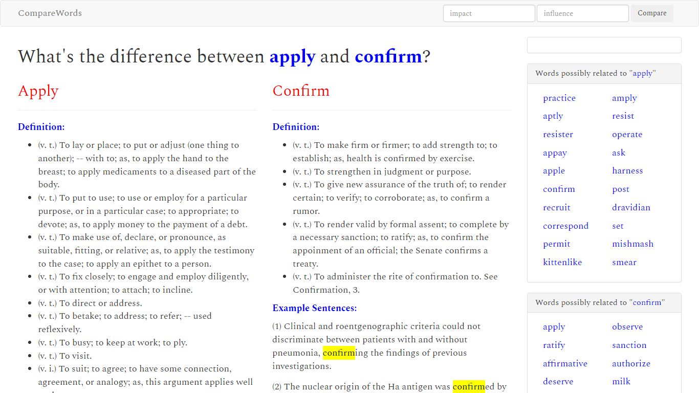Apply vs. Confirm | the difference - CompareWords